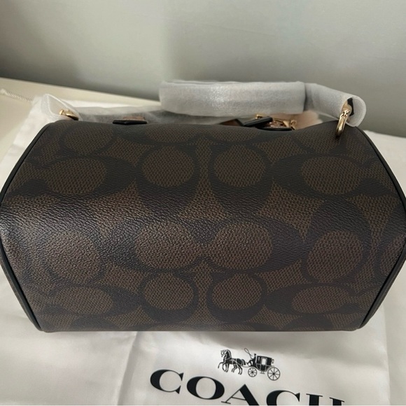 Coach Rowan Satchel Bag In Blocked Signature Canvas And Wallet - Picture 6 of 10